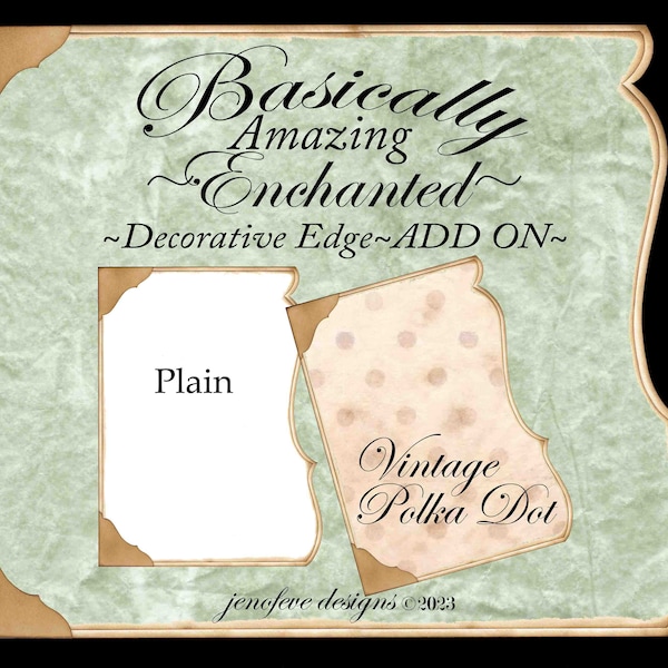 Grundsätzlich Erstaunlich ~ Verzauberter dekorativer Rand ~ VINTAGE POLKA DOT & Plain ~ Add On Printable Templates