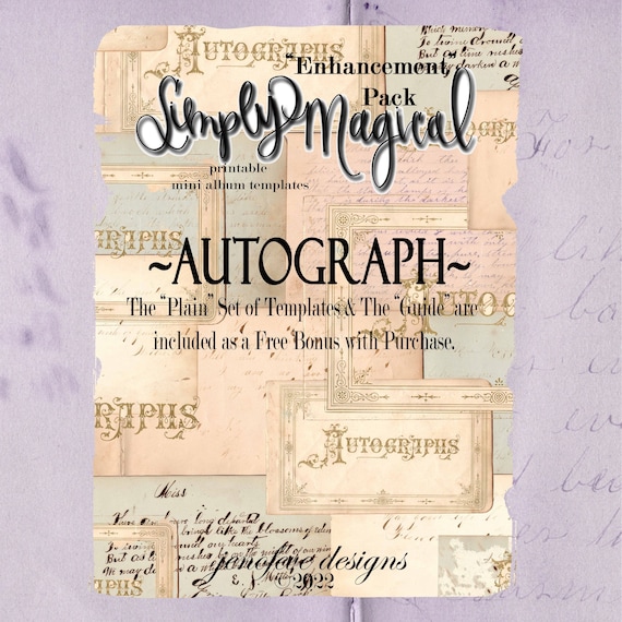 Simply Magical ~Enhancement Pack~ AUTOGRAPH & Plain~ Printable Templates