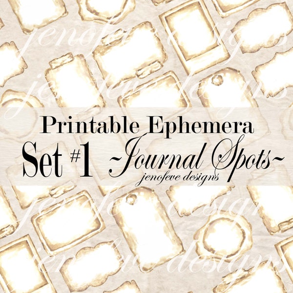 Ephemera ~ Journal Spots Set #1 ~ Embellecimiento imprimible por diseños jenofeve