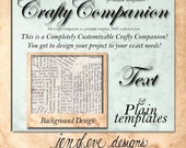 Crafty Companion~TEXT & Plain~Work Station~Storage Unit~and More~Printable Templates