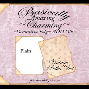 Basically AmazingCharming Decorative EdgeVINTAGE POLKADOT & PlainADD On Printable Templates image 1