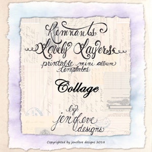 Remnants ~ Plantilla de mini álbum imprimible de Lovely Layers en COLLAGE y PLAIN