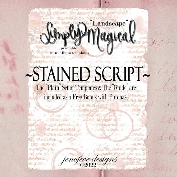 Simply Magical ~Landscape~ STAINED SCRIPT & Plain~ Printable Templates