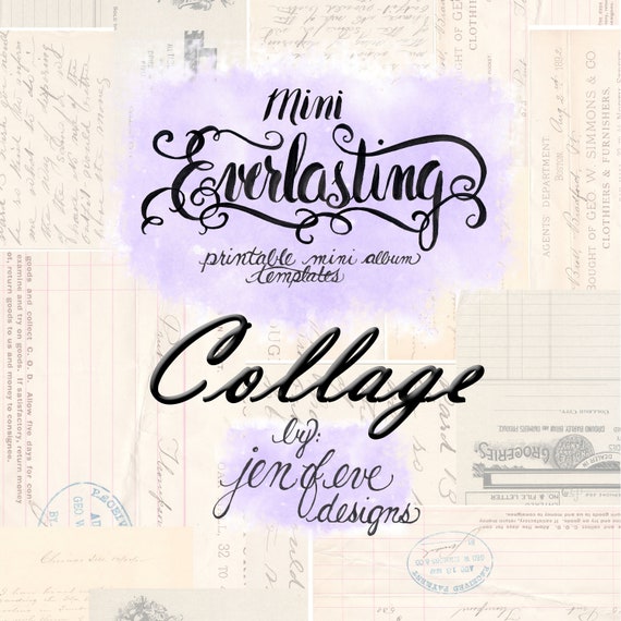 Mini Everlasting Printable Mini album Template in Collage and PLAIN