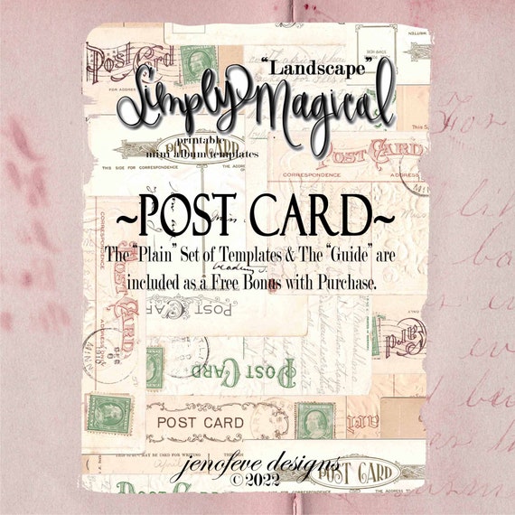 Simply Magical ~Landscape~ POST CARD & Plain~ Printable Templates