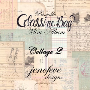 Glassine Bag~collage 2, Coffee Stained, &amp; Plain~printable Mini Album ...