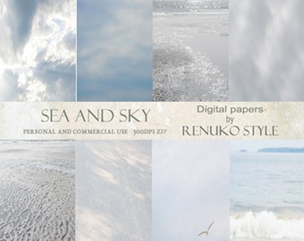El mar y el cielo superponen atmósferas de Photoshop Texturas