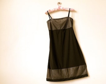 Little black slip dress, vintage black slip women's lingerie, little black dress, summer party slip