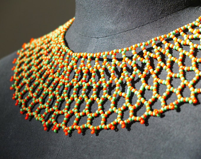 African Collar Necklace / Vintage African Jewellery / Summer Etsy