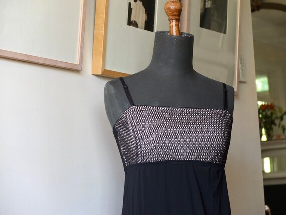 Black slip / vintage nylon slip dress / little bl