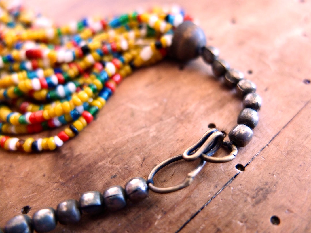 Quality African Necklace Handmade Glass Bead Tribal Necklace Etsy