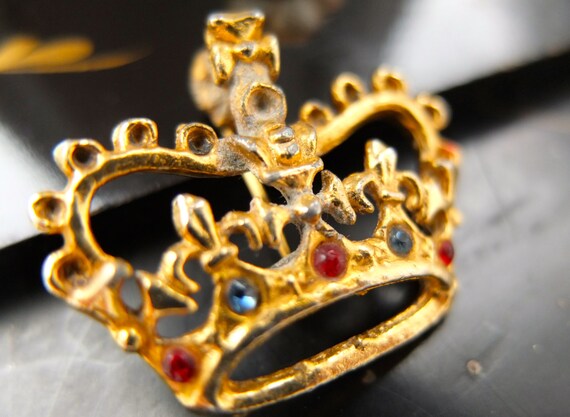 Crown jewels brooch / Queen's  pin / gold crown b… - image 3
