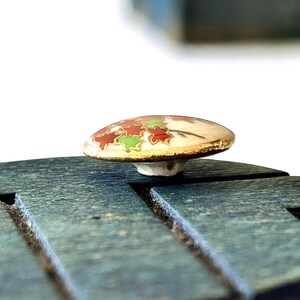 Satsuma Buttons, 6 Japanese  antique collectors set, maple leaf pattern
