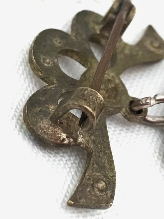 French antique bird brooch, cast-metal brooch, bo… - image 10