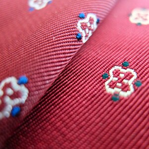 Original art deco fabric, men's silk rayon necktie fabric sampler, vintage 1930s fabric navy blue, maroon, red image 10