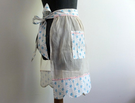 Flirty women's sheer apron with pocket, silk orga… - image 5