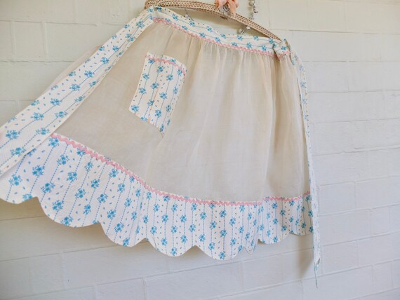 Flirty women's sheer apron with pocket, silk orga… - image 3