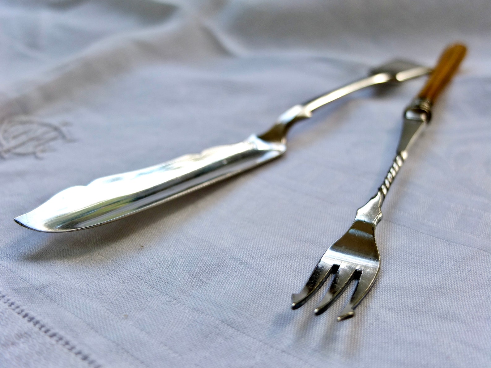 Silver pickle fork butter knife Dixon and Sons hallmark Etsy