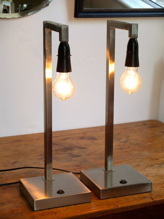 Metal Desk Lamp Industrial Style Table Lamp Steel Lamp Etsy