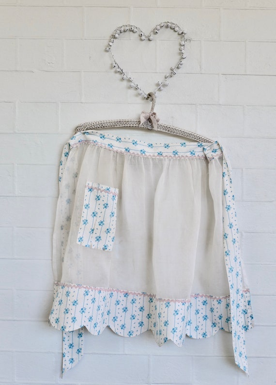 Flirty women's sheer apron with pocket, silk orga… - image 2