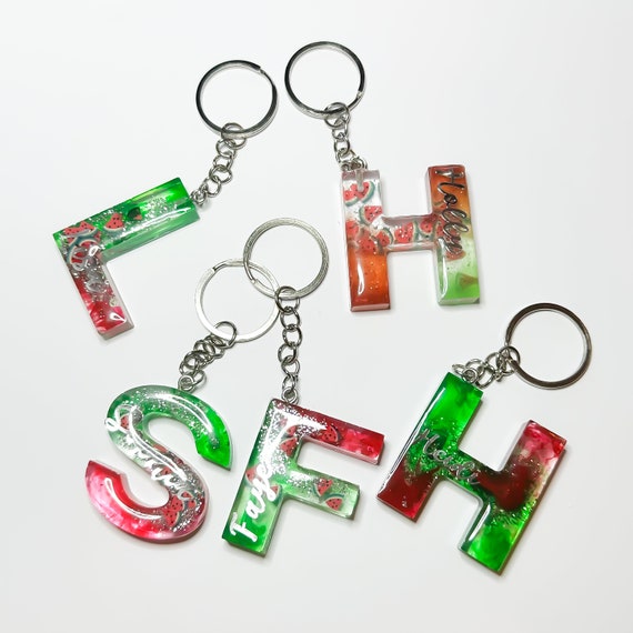 Alphabet Keyring, Personalised Initial, Resin Letter Keychain