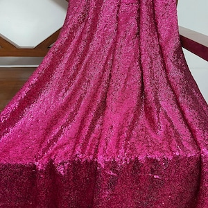 Embroidered fabric Pink Georgette Sequin fabric Wedding Indian Lehenga Fabric Dupatta Dress fabric Embroidery fabric by the yard meter