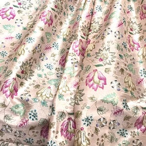 Embroidered fabric, Rose gold Wedding dress fabric, Thread embroidery, Royal fabric, Indian fabric, Handmade, Bridesmaid dress - NFAF740
