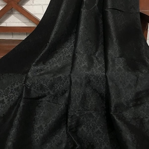 Brocade fabric Jacquard fabric Damask Brocade Black Gothic fabric Banarasi brocade Upholstery Fabric Waiscoat fabric by the yard meter -148