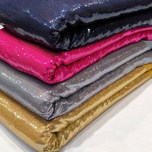 3mm Mini Sequin Pink Georgette Fabric: Wedding Dress, Backdrop, Table Runner