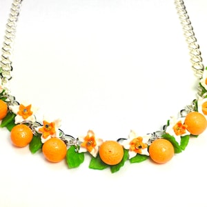 Handmade Orange Necklace: Polymer Clay