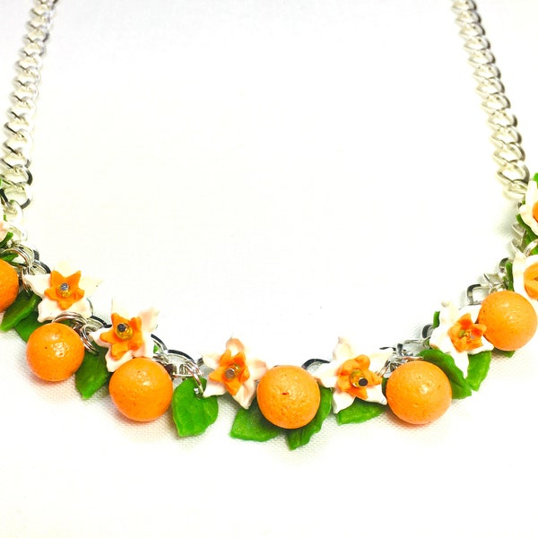 Orange Necklace - handmade - Stunning summer necklace