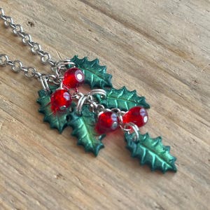 Holly and Mistletoe Necklace Pendant Handmade - Etsy
