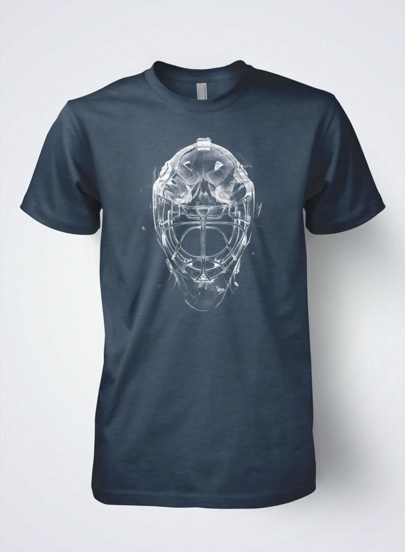 Hockey Tshirt Mens Goalie Mask Original Hand Sketch by Etsy