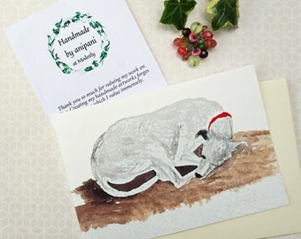 Personalised greyhound greetings card, birthday card for dog lover,