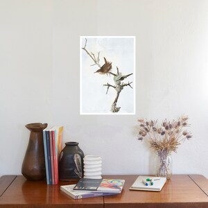 Watercolour paper print for bird lovers, A4 art print of a wren image 4