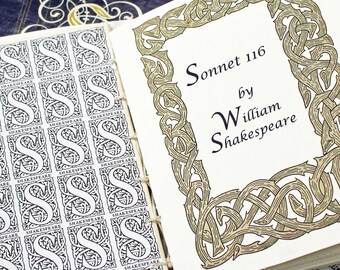 Personalised Handmade Valentine gift  - Shakespeare's love sonnet, personalised book gift, wedding gift