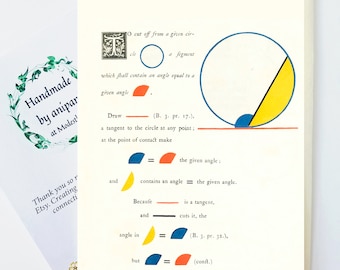 Handmade card for maths lover, card for maths geek, custom math card