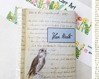 Artist book celebrating John Keats, reader's personalised literary gift, bookworm gift
