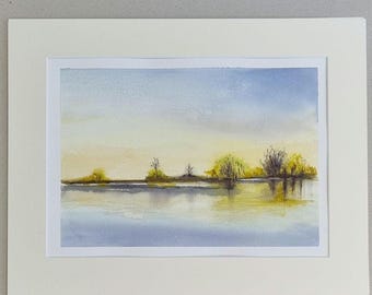 Original watercolour of nature reserve 'Golden Light'