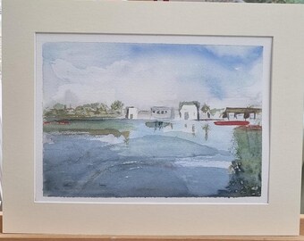 Lakeside University of Nottingham: Original Watercolor Painting