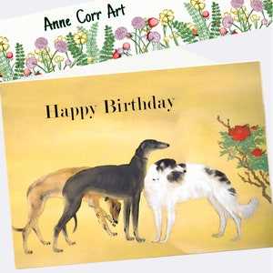 Greyhounds card, personalized card for dog lovers, custom greetings card, image 3