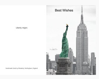 Personalized birthday card of the Statue of Liberty,