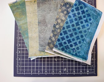 Hand Painted Gelli prints for Journaling, Collage and Card Making 5 Sheets