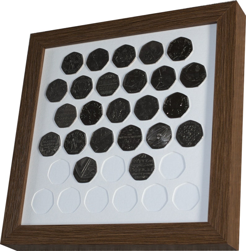 Display Frame for UK 50p Coins Wall Hanging Case for 33 Etsy
