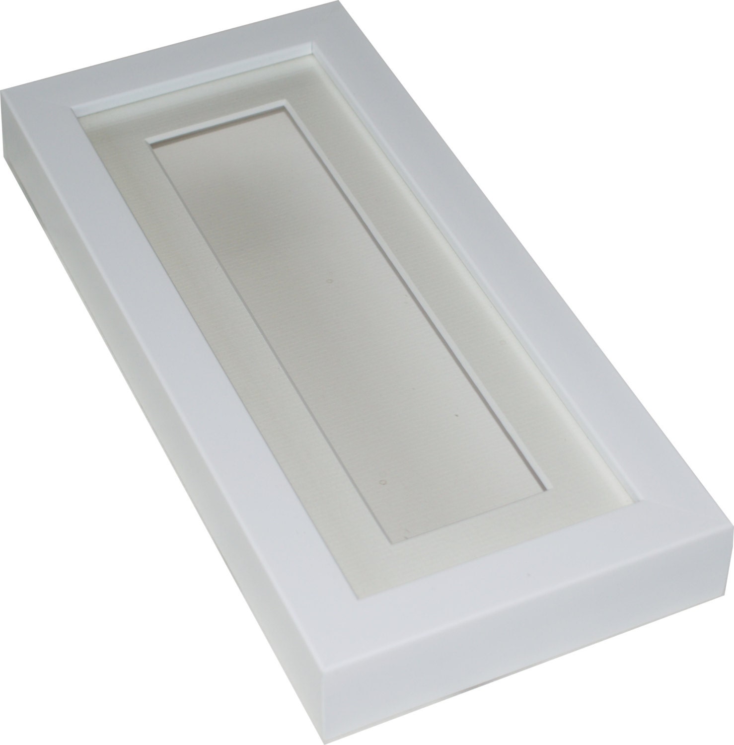 White deep shadow box display frame 10x4 Tall for medals Etsy