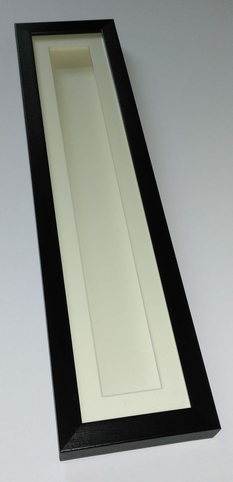 Deep Shadow Box Display Frame Black 20x4 For Long Thin 3d Image 0