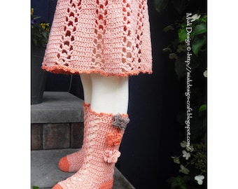 Calcetines hasta la rodilla con Mariposas - Patrón PDF Descarga Instantánea