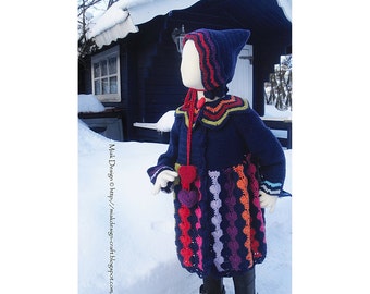 Abrigo abotonado Corazón Arco Iris - Patrón PDF Descarga Instantánea