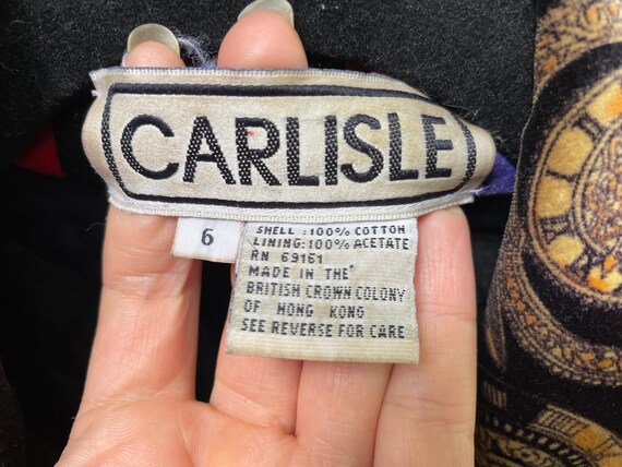 Carlisle 1980s Velvet Jacket Size 6 - image 2
