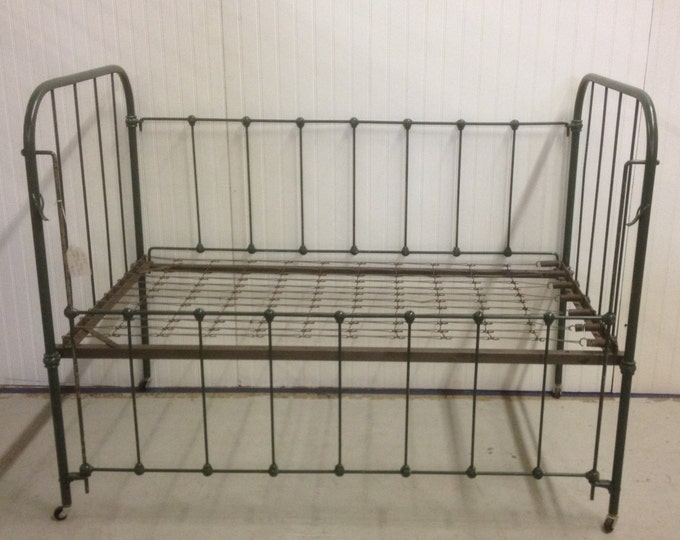 Vintage Iron Baby Crib With Springs Photo Prop Display Etsy